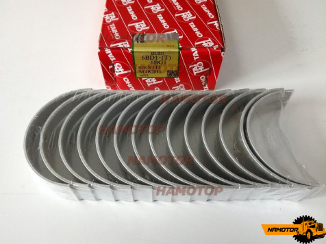 Вкладыш коренной 6BG1, 6BD1, 6BB1. MS-1612GP, M4029K, M182H1, 1-11510-084-0, 1-11510-074-0, 1-11510-040-0, 1-11510-039-0, 1-11510-032-0 "STD" TAIHO
